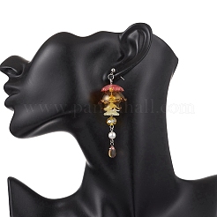 Orecchini pendenti a forma di conchiglia in acciaio inossidabile 304 a forma di medusa&nbsp;EJEW-TA00773-03