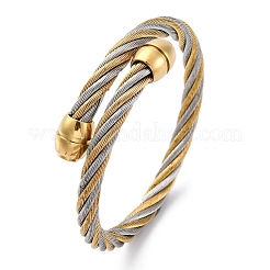 Bracelets joncs torques en acier inoxydable 304 pour femmes&nbsp;BJEW-P310-25GP02