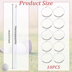 10 Stück elastische Kordeln und Messing-Golfperlen zum Zählen von Schlagzahlen&nbsp;HJEW-DR00087