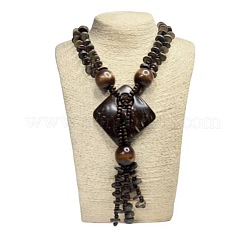 Colliers et pendentifs en perles de noix de coco et de bois de style bohème&nbsp;FS-WG7CDF7-01