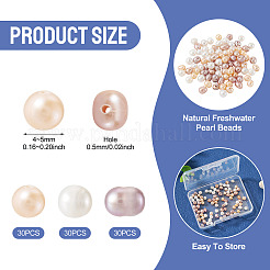 90 Uds. Perlas de agua dulce cultivadas naturales de 3 colores&nbsp;PEAR-TA0001-51