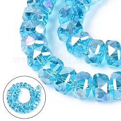 4 brin de perles de verre transparentes électrolytiques&nbsp;EGLA-PA0001-45A