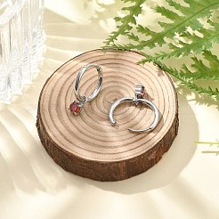 Boucles d'oreilles créoles en acier inoxydable 304 avec micro pavé de zircones cubiques&nbsp;STAS-R004-02P-01
