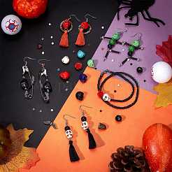 Kit para hacer aretes y pulseras de Halloween con piedras preciosas&nbsp;DIY-PH0008-84