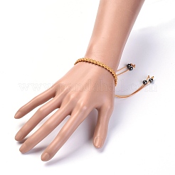 Braccialetti di corda intrecciati in poliestere cerato regolabili&nbsp;BJEW-JB04340