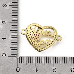 Ciondoli per connettori in ottone micro pavé trasparente e rosa shocking con zirconi cubici per la festa della mamma&nbsp;KK-Q066-10P
