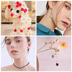 100 pz. 10 colori perline acriliche di bacche di perle finte per kit fai da te per la creazione di braccialetti elastici&nbsp;DIY-SC0015-38
