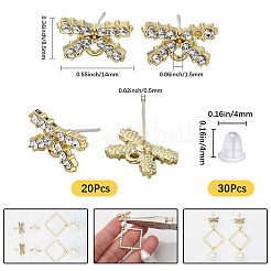 20 pieza de pendiente de aleación con rhinestone&nbsp;FIND-SC0015-59