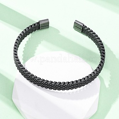 Armreifen aus chirurgischem Edelstahl 316 für Männer&nbsp;BJEW-P319-05A-B