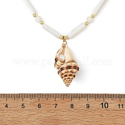 Colliers composés d'un pendentif en coquillage spiralé naturel&nbsp;NJEW-JN06553