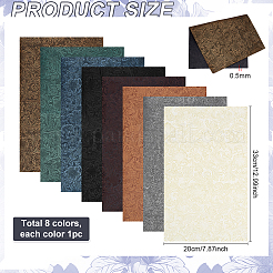 8 Blatt 8 Farben PVC-Ledergewebe&nbsp;DIY-PH0035-61