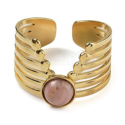 Anillos de dedo natural de rododita&nbsp;RJEW-U027-02G-03