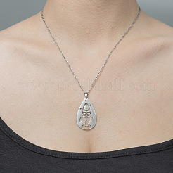 Collana pendente a forma di razzo cavo in acciaio inossidabile 201 anti-ossidazione&nbsp;NJEW-OY001-74