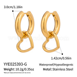 Orecchini a cerchio in acciaio inossidabile a forma di cuore&nbsp;YB7008-1