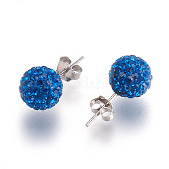 Geschenke zum Valentinstag 925 Sterling Silber österreichische Kristall Strass Kugel Ohrstecker für Mädchen&nbsp;Q286H131