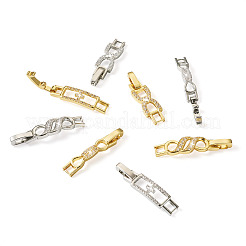 8 pièces 8 styles en laiton clair zircone cubique fermoirs de bracelet de montre&nbsp;ZIRC-TA0001-17