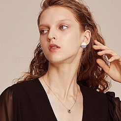 Fornituras de aretes de resina opaca y madera de nogal&nbsp;MAK-FH0001-10