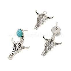Set di orecchini pendenti con turchese sintetico e lega di bestiame&nbsp;SJEW-K002-04