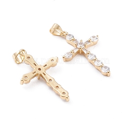 Pendentifs avec zircon cubiques à micro-pavés en laiton&nbsp;KK-F814-14G