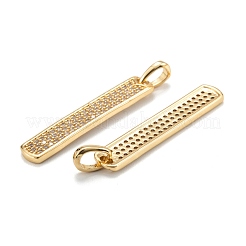 Pendenti in zirconi cubici trasparenti in micro pavè di ottone&nbsp;ZIRC-P086-19G
