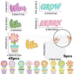45 pièces 15 styles de fleurs de papier colorées de printemps découpées&nbsp;DIY-WH0430-033