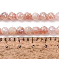 Colliers de perles d'aventurine rose naturelle électroplaquées&nbsp;G-B191-A05-6mm