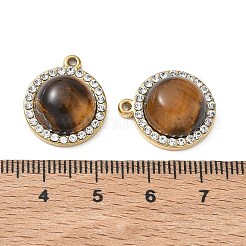 Anhänger aus 304 Edelstahl und natürlichem Tigerauge&nbsp;SA-CBA11D7-04G