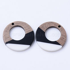 Pendentifs en bois de résine et de noyer&nbsp;X-RESI-N025-004A-B01