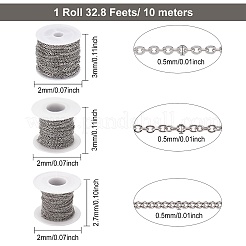 30 m 3 Stile 304 Edelstahlkabel und Panzerketten für DIY-Kettenherstellungsset&nbsp;CHS-BC0001-12