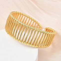 Hohl Messing Stulpearmbänder für Frauen&nbsp;BJEW-C157-03G