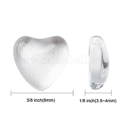 Transparentem Glas Herz Cabochons&nbsp;GGLA-R021-8mm