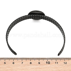 Bases de bracelets manchettes vierges en acier inoxydable 304 avec plateau rond plat&nbsp;SA-CBA82C8-05C-EB