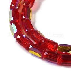 Fili di perline di vetro a chevron galvanizzati&nbsp;GLAA-Q101-02A-AB05