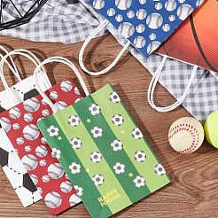 25 Stück 5 Farben Rechteck mit Sport Good Muster Papiertüten&nbsp;CARB-OC0001-01