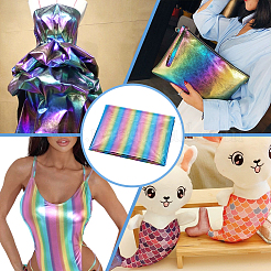 Regenbogen-Polyester-Spandex-Stretchstoff&nbsp;DIY-WH0622-042