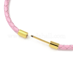 Fabrication de bracelets en similicuir rond tressé de 3 mm&nbsp;MAK-S075-01G-R