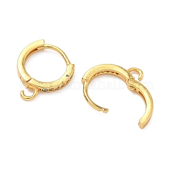 Reperti per orecchini a cerchio in zircone chiaro con micro pavé di ottone&nbsp;KK-H532-14A-G