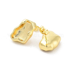 Orecchino a bottone in ottone placcato cremagliera&nbsp;EJEW-C078-01A-G
