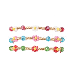 3 bracelet en perles de verre pour femme&nbsp;BJEW-MZ00241