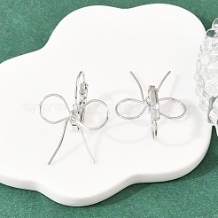 Boucles d'oreilles à levier en laiton avec nœud papillon&nbsp;EJEW-A150-04C-P