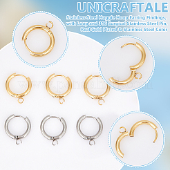 12 pz 2 colori 201 acciaio inossidabile orecchini a cerchio huggie&nbsp;STAS-UN0056-80