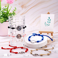 10 Stück 5 Farben DIY Blanko Kuppel geflochtene Nylonfäden verstellbare Gliederarmband-Makings Kits&nbsp;AJEW-TA00026