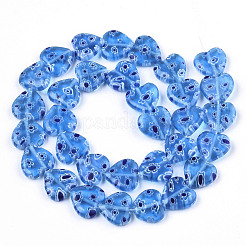 Chapelets de perles vernissées de millefiori manuelles&nbsp;LAMP-N023-001E