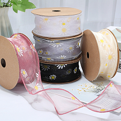 Cinta de poliéster con estampado de margaritas&nbsp;OCOR-WH20003-36C