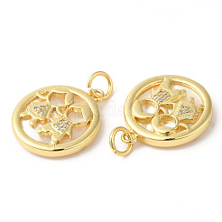 Porte micro ouvrent pendentifs zircone cubique en laiton de placage&nbsp;KK-R143-01G