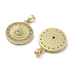 Pendentifs avec zircon cubiques à micro-pavés en laiton&nbsp;KK-U060-13G