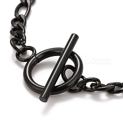 Pulseras de cadena de acero inoxidable 304 con revestimiento iónico (IP) para mujeres y hombres.&nbsp;BJEW-A039-03EB