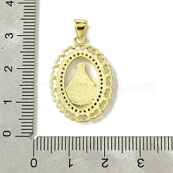 Echte 18 Karat vergoldete Messing-Mikropflaster-Anhänger mit Zirkonia in zufälliger Farbe&nbsp;KK-H472-37B-01G