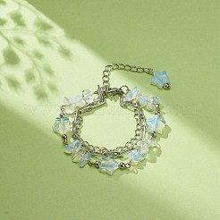 Bracelets multirangs perles opalite étoile&nbsp;BJEW-JB08752