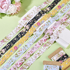 2 set di 2 nastri stampati a fiori in poliestere colorati&nbsp;OCOR-TA0002-65